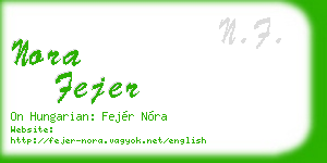nora fejer business card