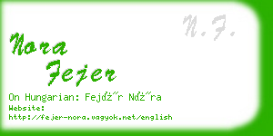 nora fejer business card